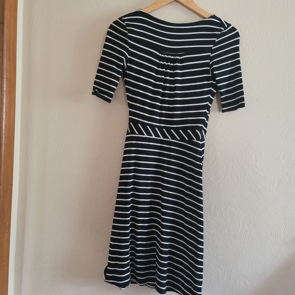 H&M, Wrapped Black and White Striped Dress, Size 4‎ - Picture 2 of 6